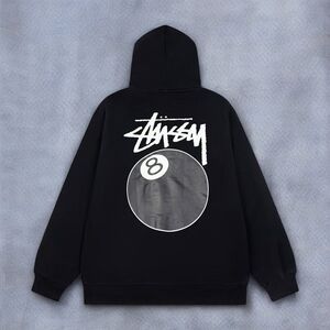 Stussy Black Hoodie with White Graphic